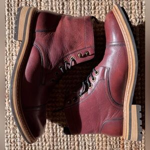 1901 Men's Deep Red Leather Boots